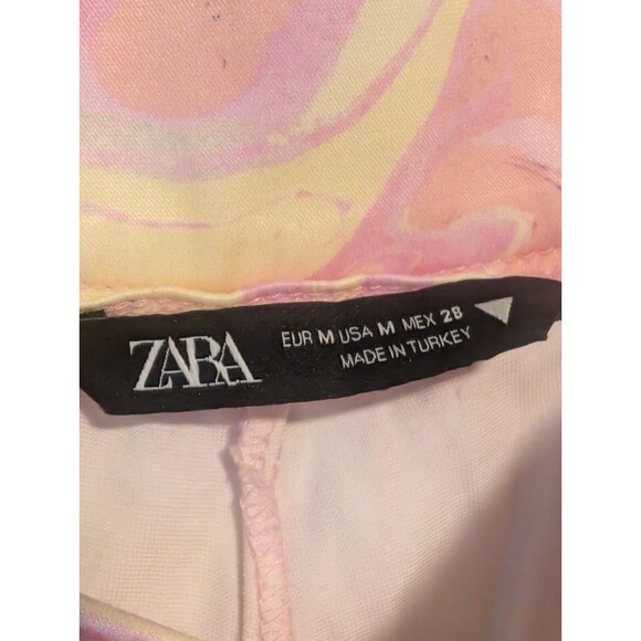 Zara Women's Flare Pants Retro Flowers Split Bottom Size Medium Excellent Shape - Picture 9 of 16